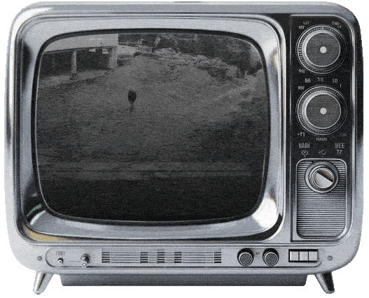 Televisió retro amb text " A Castellbisbal hi estan passant coses"