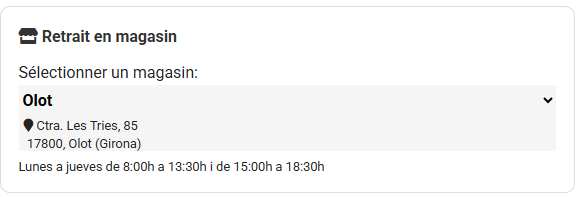 Retrait en magasin-Olot Retrait en magasin-Olot