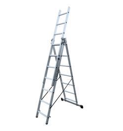 ESCALERA TRANSFORMABLE TRIPLE CON BASE 9X3