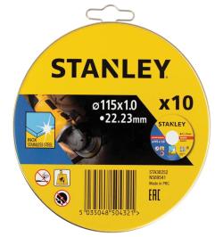 10 DISCOS DE CORTE INOX 115X1.0X22.23MM STA38252