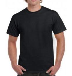 CAMISETA ALGODON 185GR HEAVY M/C 180.09 NEGRA M