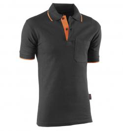 POLO M/C TOP RANGE NEGRO/NARANJA 647 XL