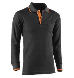 POLO M/L TOP RANGE NEGRO/NARANJA 618 XL